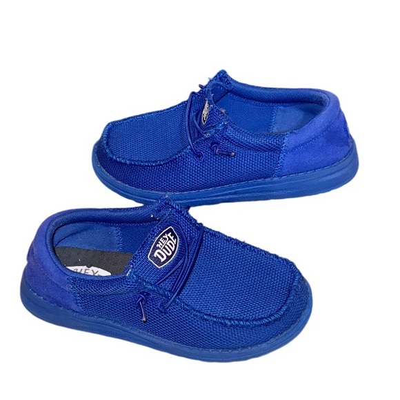 HEY DUDE Wally youth funk mono canvas shoes boys slip on loafers size 2 - Picture 8 of 15